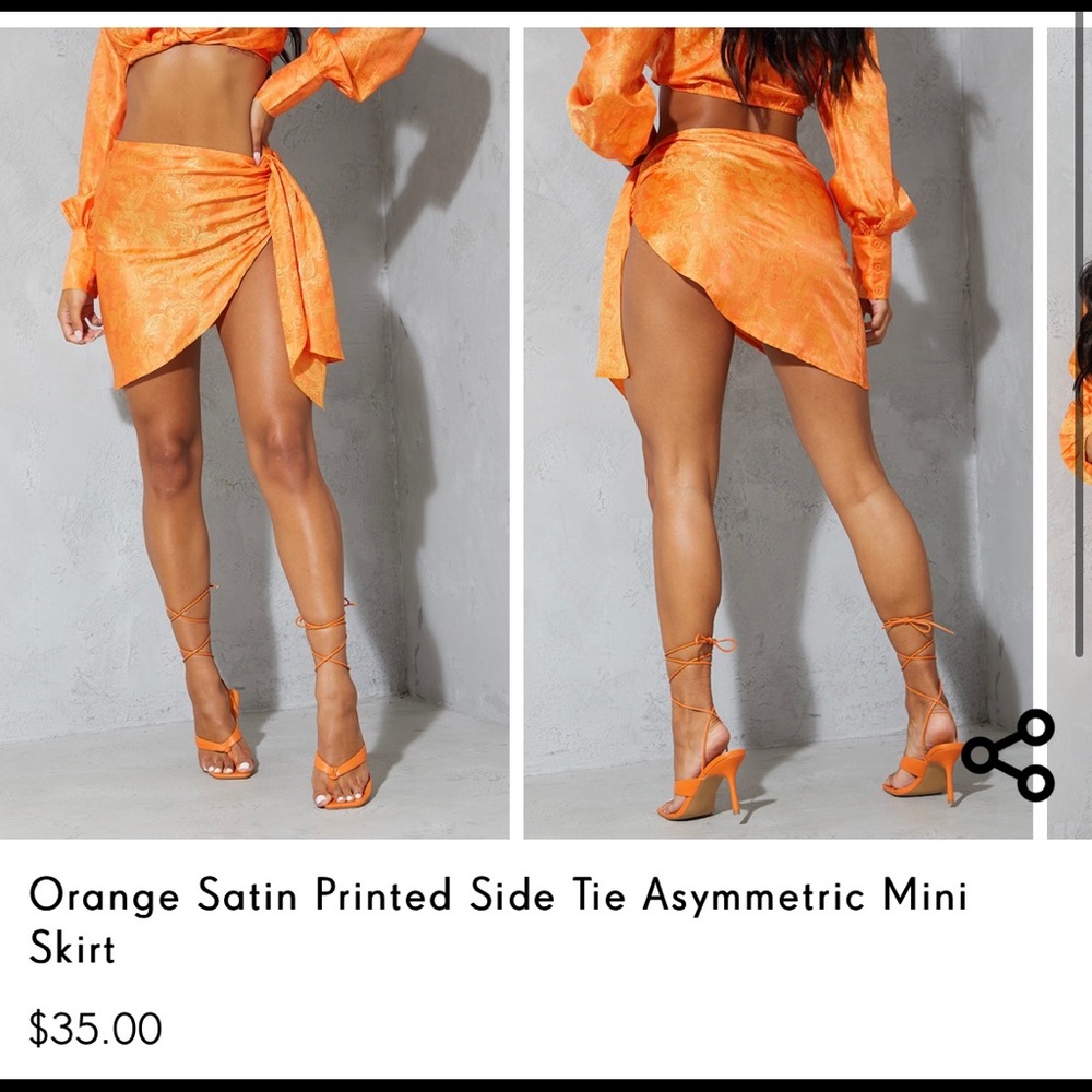 Brand new orange mini skirt
